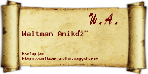 Waltman Anikó névjegykártya